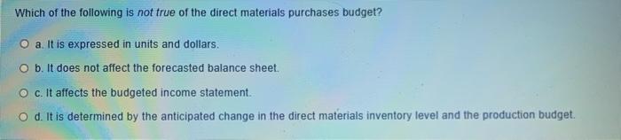 Solved Which of the following is not true of the direct | Chegg.com