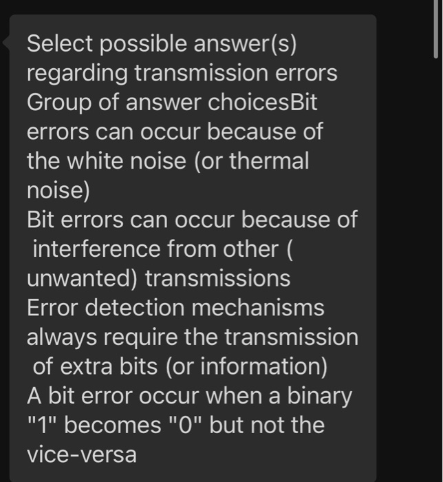 Solved Select possible answer(s) regarding transmission | Chegg.com
