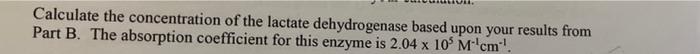 Solved Calculate the concentration of the lactate | Chegg.com