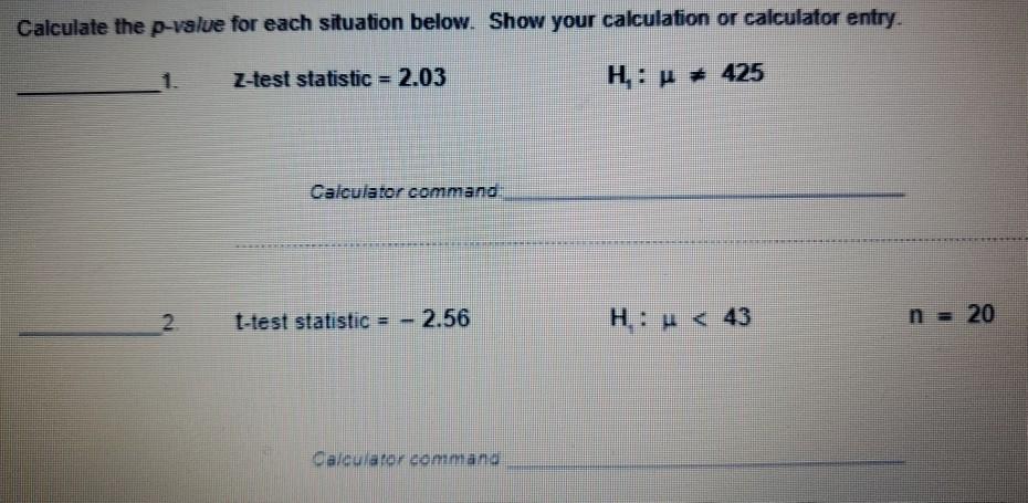 P value calculator