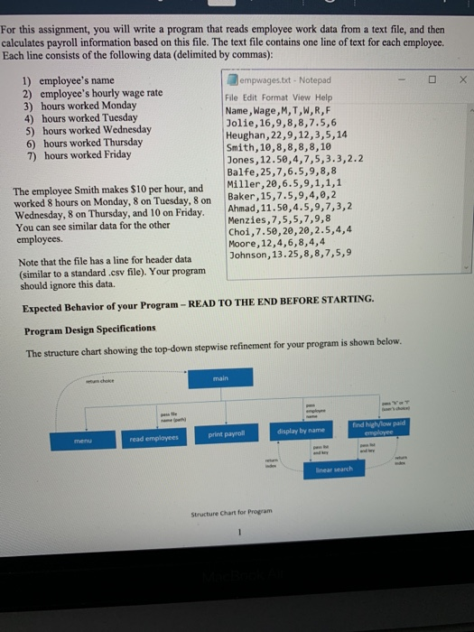 Solved Х For this assignment, you will write a program that | Chegg.com