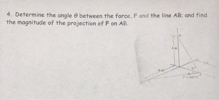 F Angle Example Solved 4. Determine the angle between the force, F and the | Chegg.com