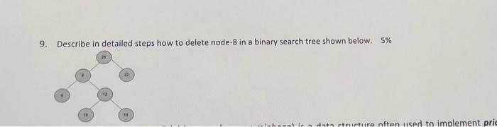 Solved 9. Describe in detailed steps how to delete node-8 in | Chegg.com