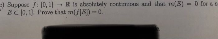 Solved Suppose F [0 1] → R Is Absolutely Continuous And