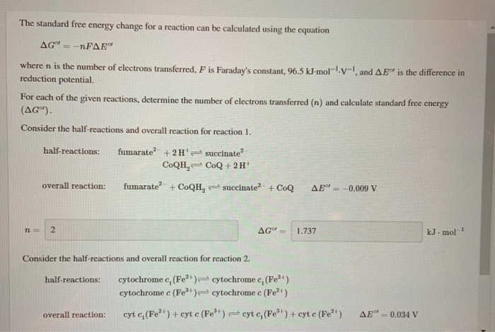 Solved The standard free energy change for a reaction can be | Chegg.com