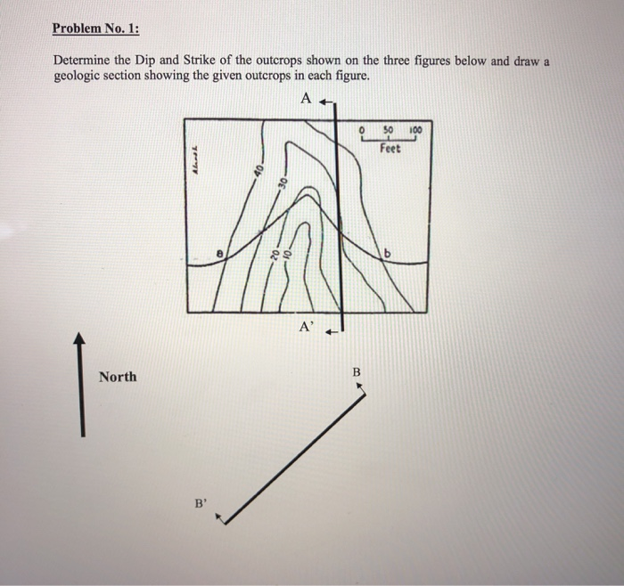 Solved Problem No. 1: Determine the Dip and Strike of the | Chegg.com