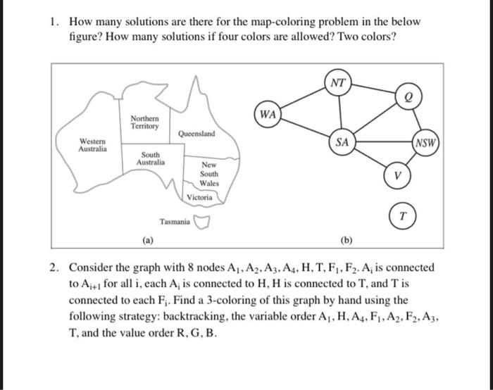 Solved 1. How many solutions are there for the map-coloring  Chegg.com