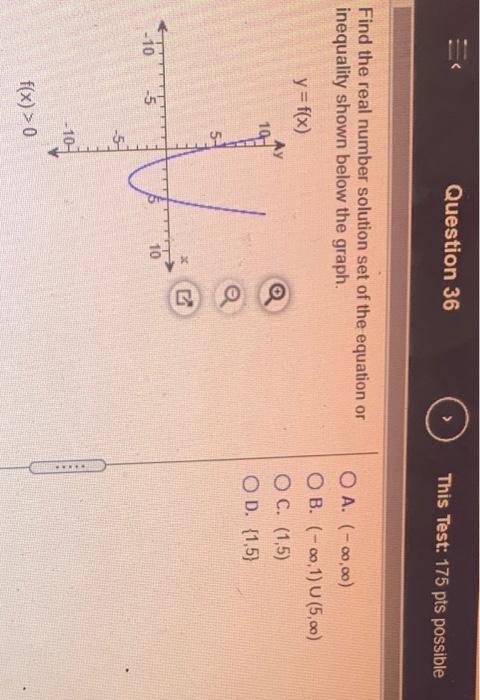 Solved Question 36 This Test: 175 pts possible Find the real | Chegg.com