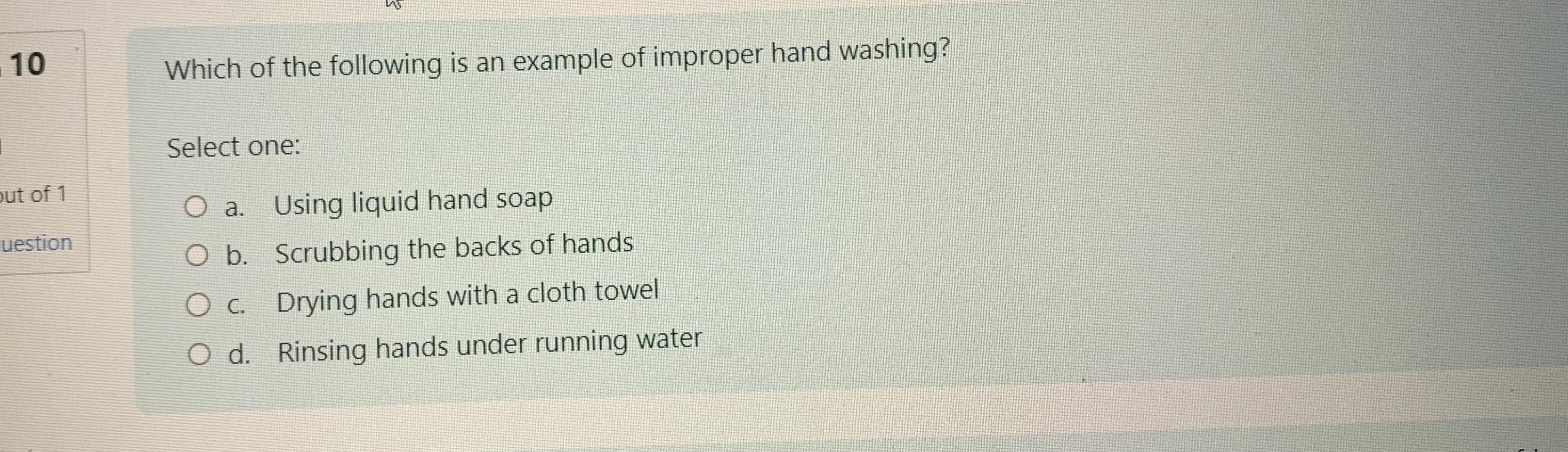 Solved 10Which of the following is an example of improper | Chegg.com