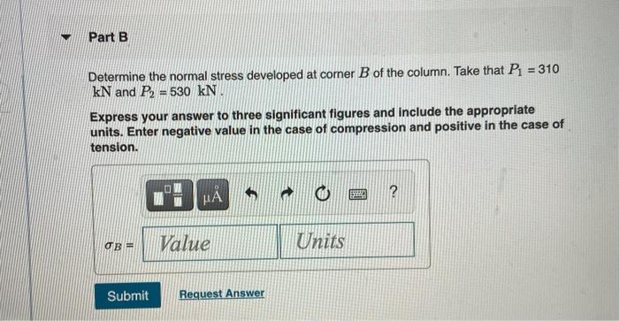 Solved Part A Determine the normal stress developed at | Chegg.com
