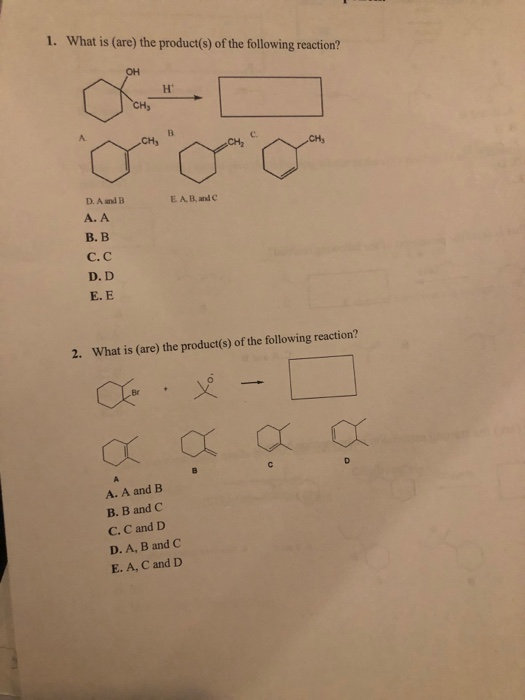 Solved 1. What Is (are) The Product(s) Of The Following | Chegg.com