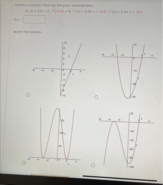 Solved Identify a function f that has the given | Chegg.com