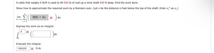 Solved A cable that weighs 8lb/ft is used to lift 900lb of | Chegg.com