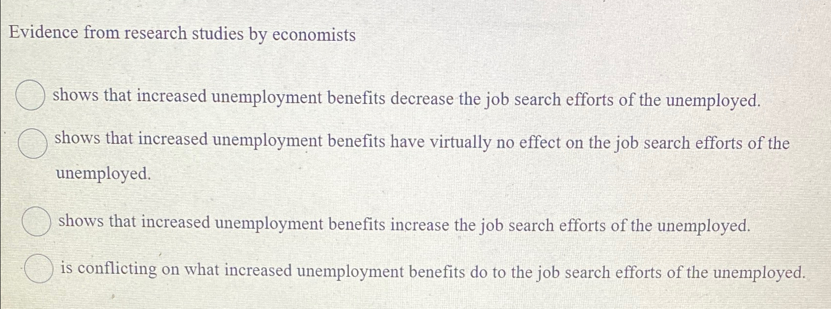 research objectives on unemployment