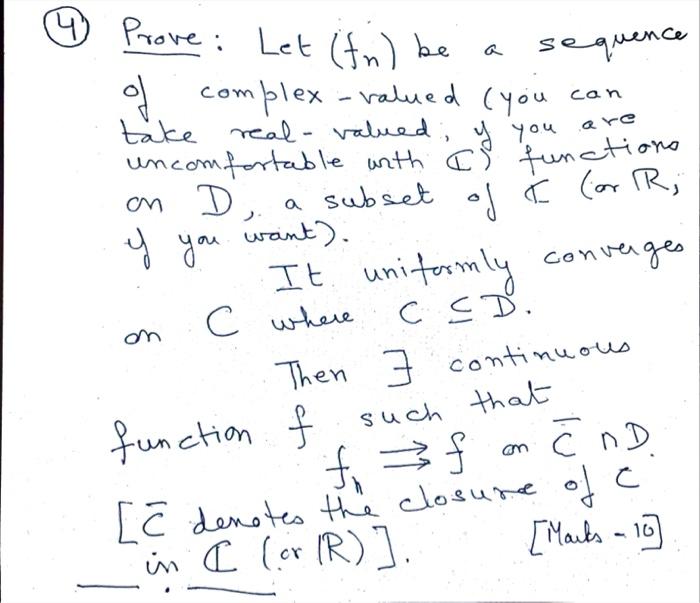 Solved This is a question from Real Analysis. Please solve | Chegg.com