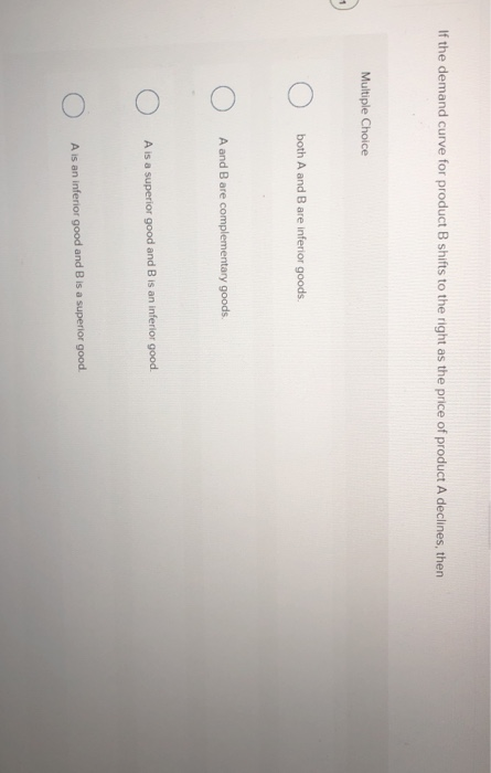 Solved If The Demand Curve For Product B Shifts To The Right | Chegg.com