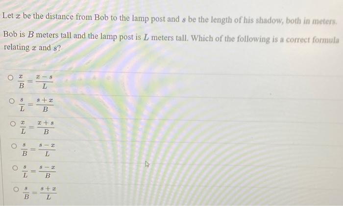 Solved When Bob's distance from the lamp post increases by | Chegg.com