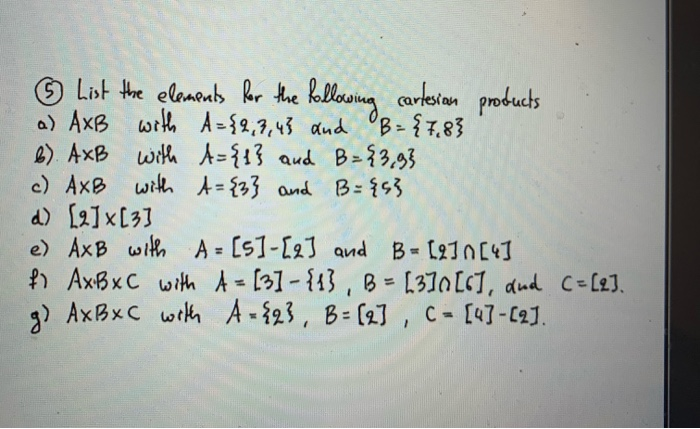 Solved EXERCISES Let A = [7] , B={xe A Lx>43, And | Chegg.com