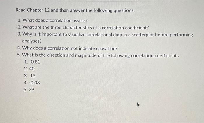 Solved Read Chapter 12 and then answer the following | Chegg.com