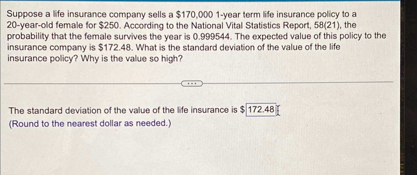 Solved Suppose a life insurance company sells a | Chegg.com