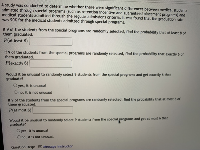 Solved A study was conducted to determine whether there were | Chegg.com