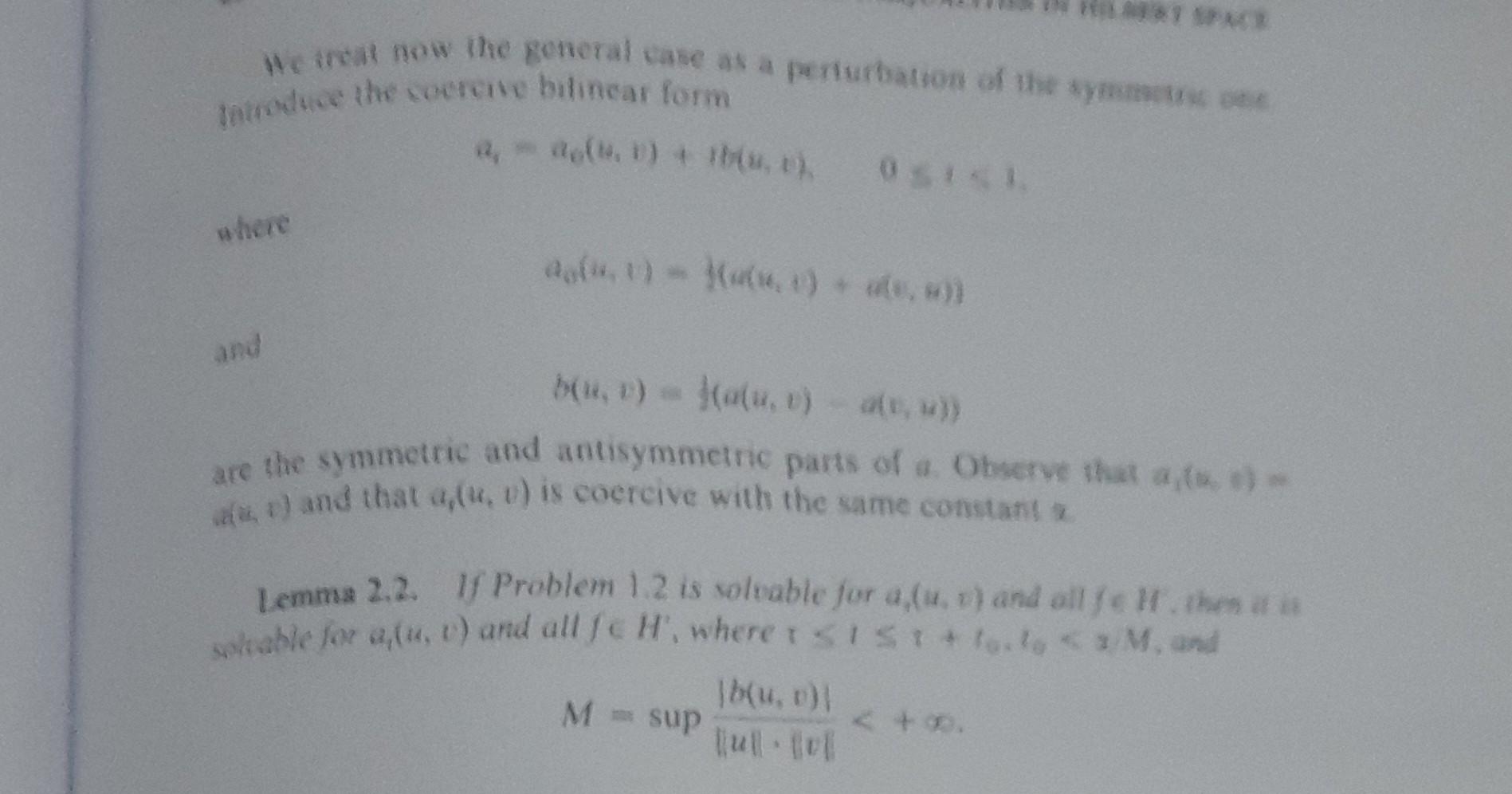 Solved Definition 1.1. The bilinear form a(u,v) is coercive