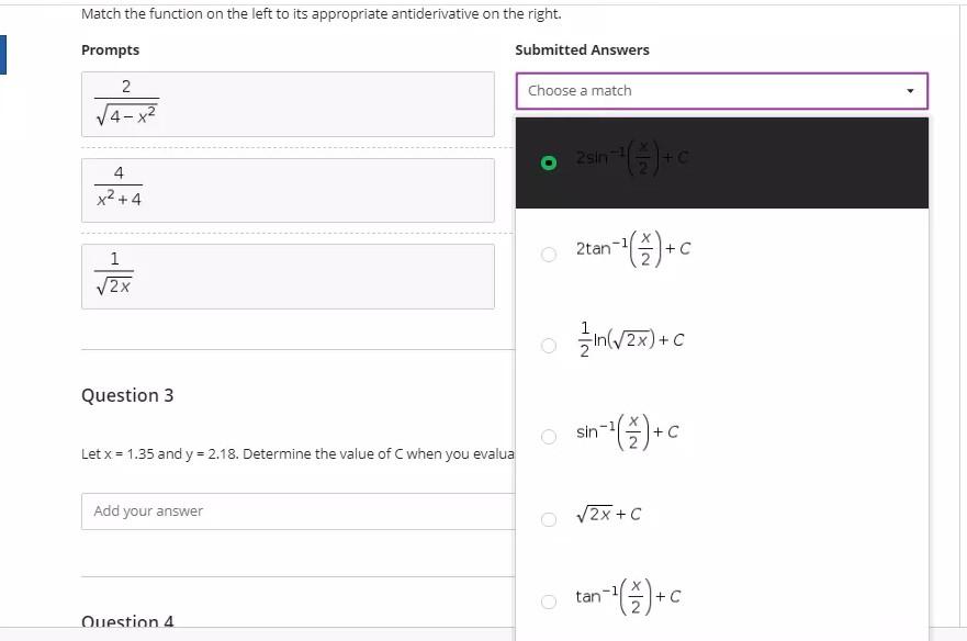 Solved Match the function on the left to its appropriate | Chegg.com