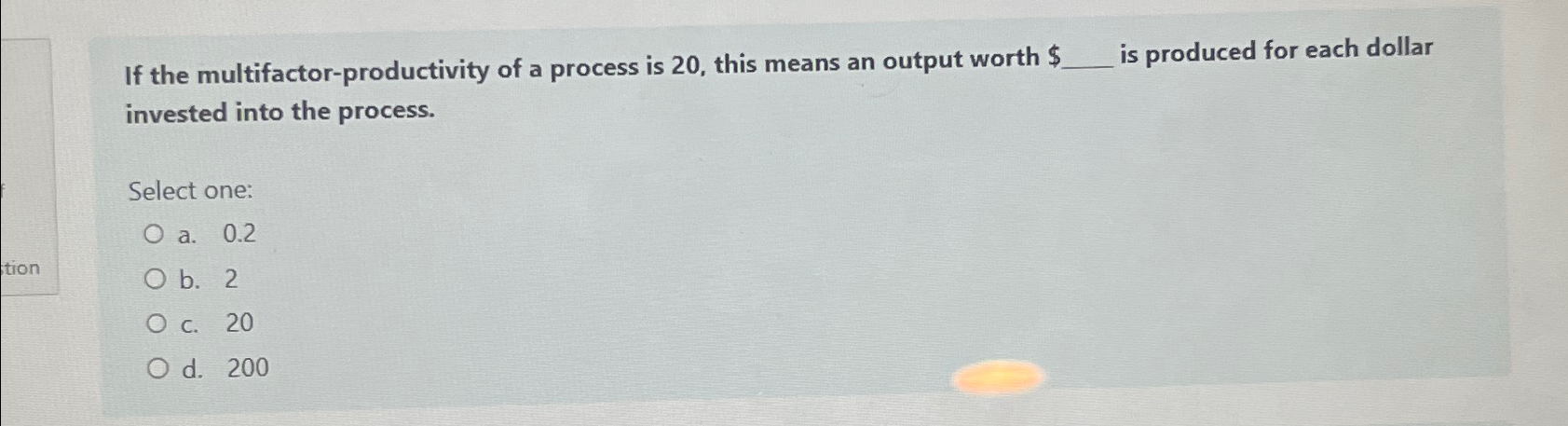Solved If the multifactor-productivity of a process is 20 , | Chegg.com