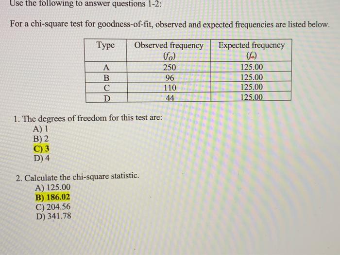 Solved Please Help Compare Answers! 1. C 2. B 3. B 4. A 5. D | Chegg.com