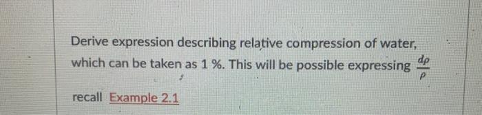 Solved Derive expression describing relative compression of | Chegg.com