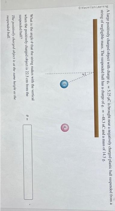 Solved A Large Positively Charged Object With Charge | Chegg.com