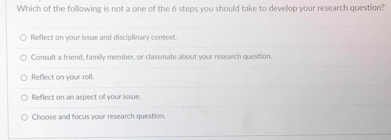 Solved Which of the following is not a one of the 6 ﻿steps | Chegg.com
