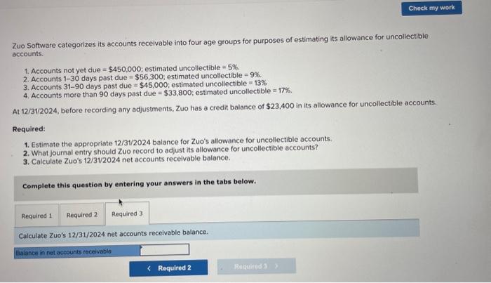 solved-zuo-software-categorizes-its-accounts-receivable-into-chegg