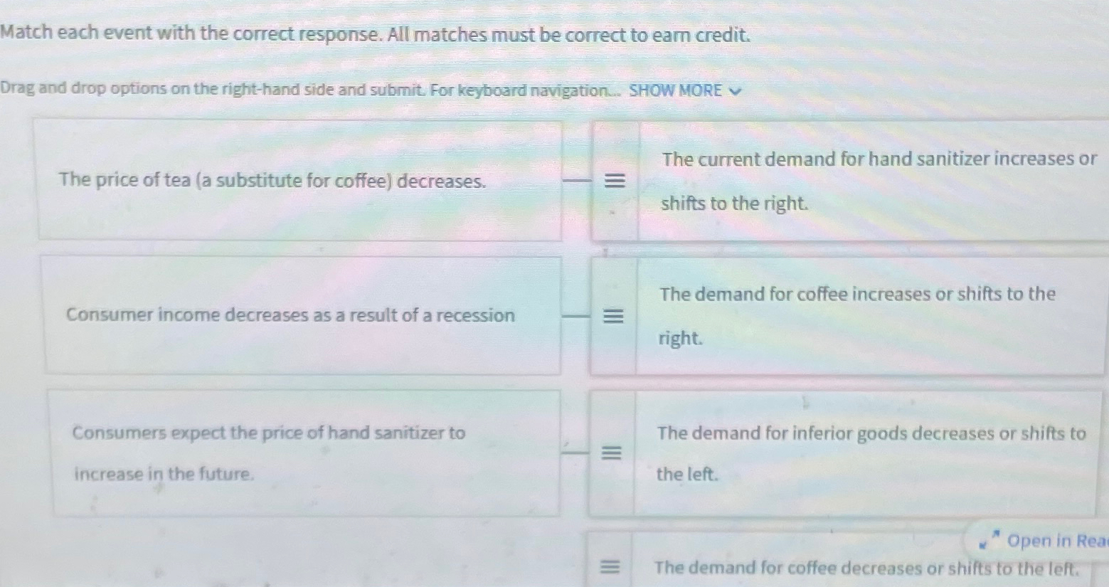 Solved Match each event with the correct response. All | Chegg.com