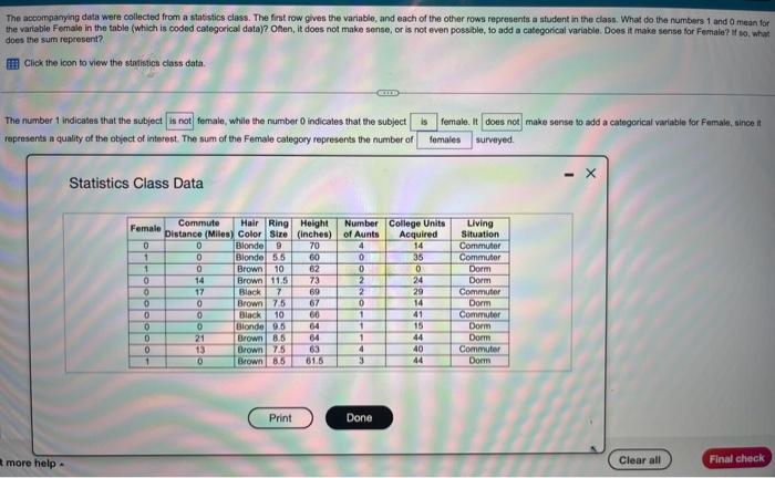 Solved The acoompanying data were collected from a Chegg