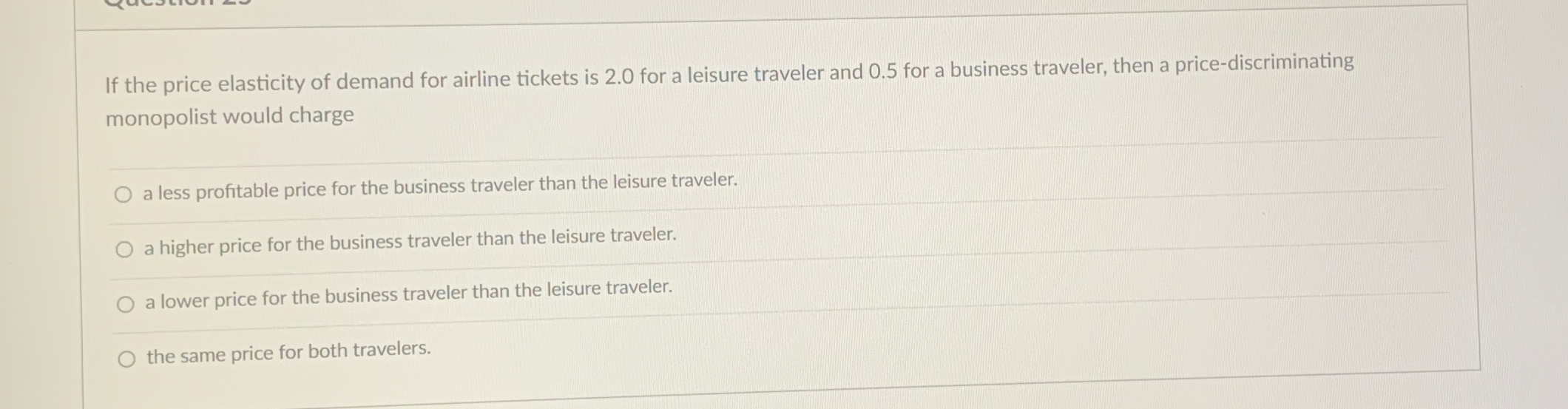 Solved If the price elasticity of demand for airline tickets