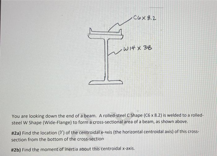 Solved •C6x8.2 W 14 x 38 Tu You are looking down the end of | Chegg.com