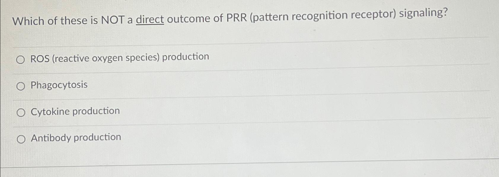 Solved Which of these is NOT a direct outcome of PRR | Chegg.com