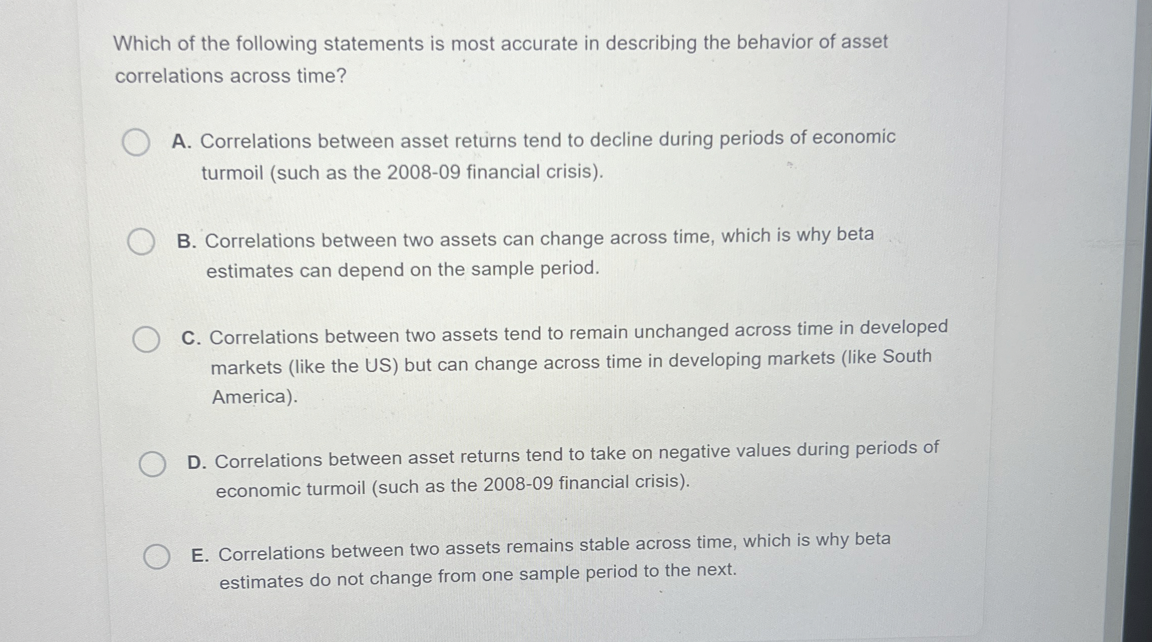 Solved Which of the following statements is most accurate in | Chegg.com