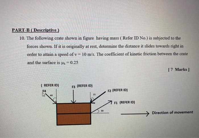 Solved PART-B Descriptive 10. The following crate shown in | Chegg.com