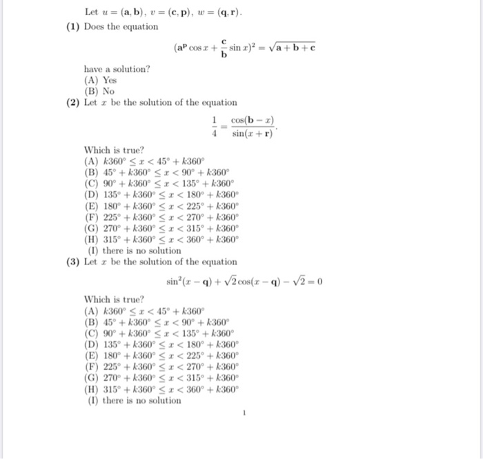 Solved Let U A B V Cp W Q R 1 Does The Chegg Com