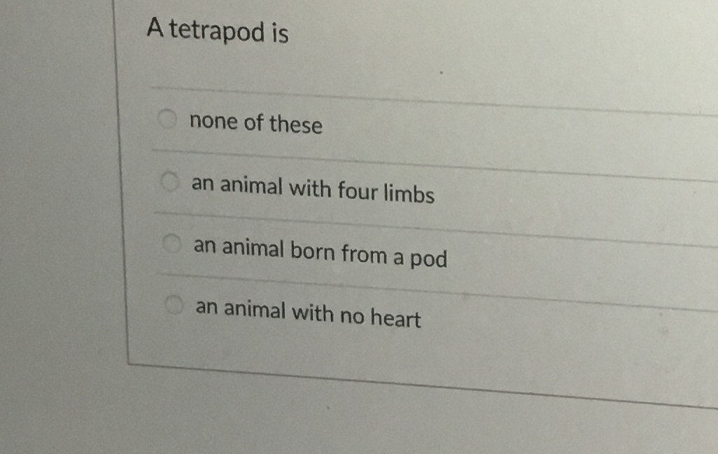 A tetrapod isnone of thesean animal with four limbsan | Chegg.com