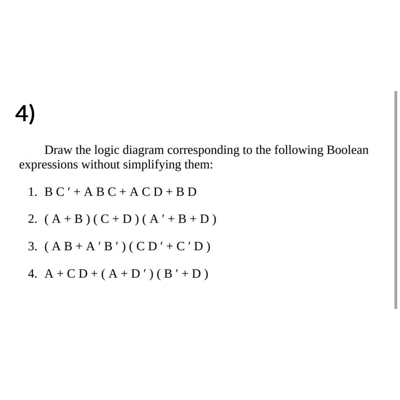 Solved Draw The Logic Diagram Corresponding To The Following | Chegg.com