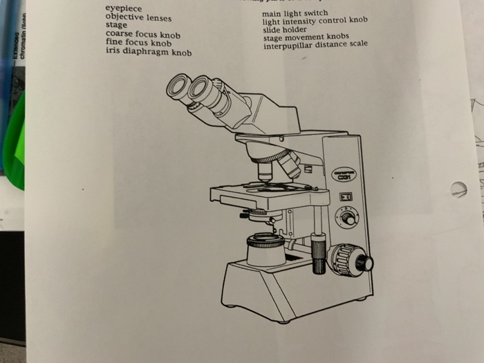 Solved eyepiece objective lenses stage coarse focus knob