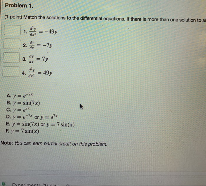 Solved (1 point) Solve the separable differential equation | Chegg.com