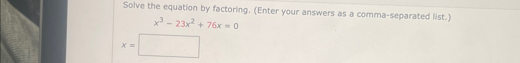 Solved Solve the equation by factoring. (Enter your answers | Chegg.com