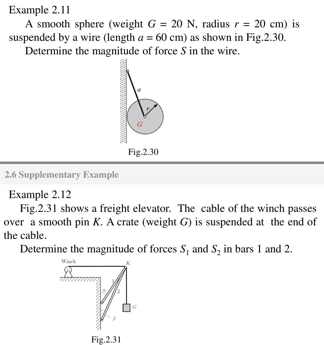 Solved Example 2.11 A smooth sphere (weight G = 20 N, radius | Chegg.com