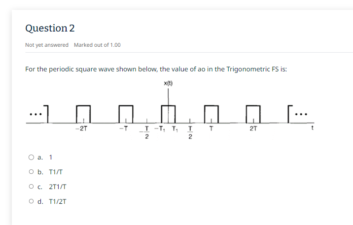Solved For the periodic square wave shown below, the value | Chegg.com