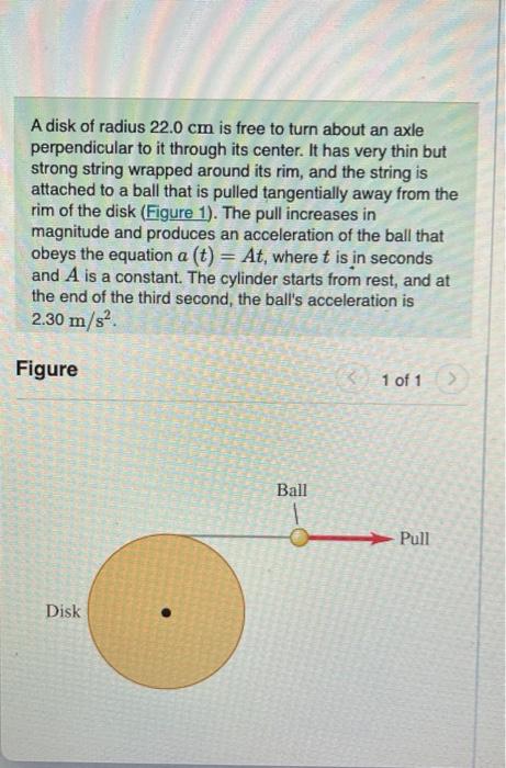 Solved A disk of radius 22.0 cm is free to turn about an | Chegg.com