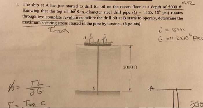 Solved X2 1. The ship at A has just started to drill for oil | Chegg.com